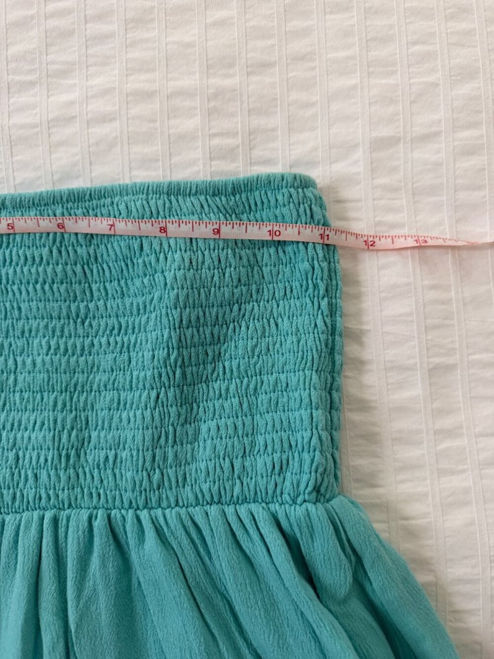 Strapless High-Low Ruffle Dress — Turquoise | S - Picture 6 of 8